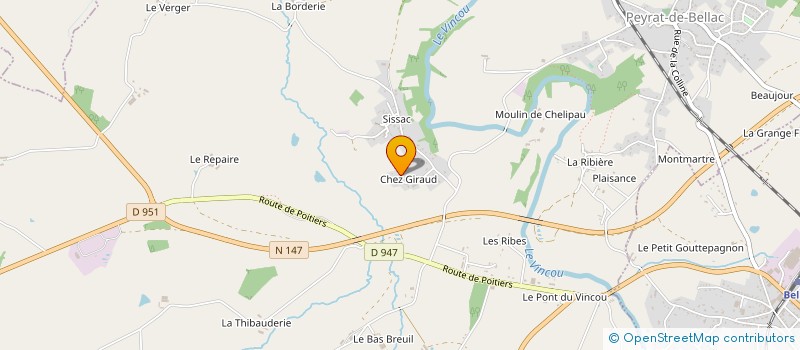 localisation de l'entreprise MADAME MARIE-THERESE METEYER à PEYRAT-DE-BELLAC