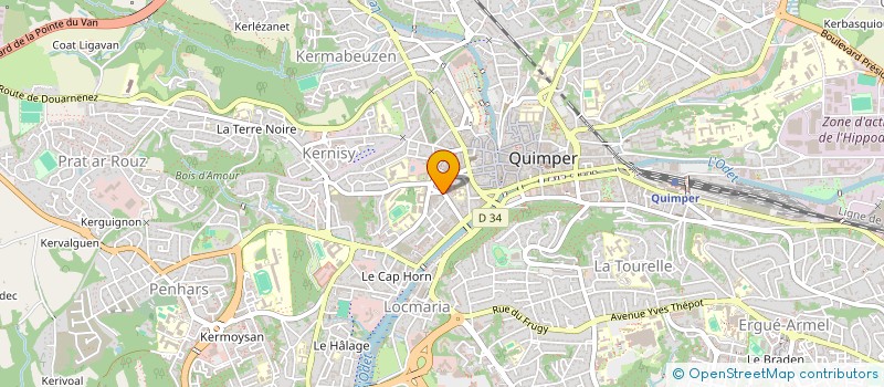 localisation de l'entreprise MADAME MARIE-THERESE MIOSSEC à QUIMPER