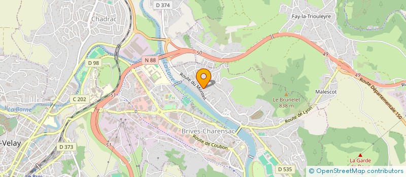 localisation de l'entreprise MADAME MARIELLE PEYRELON  BRIVES-CHARENSAC