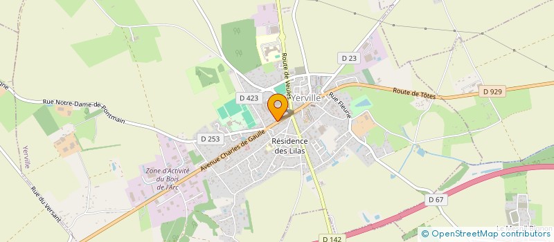 localisation de l'entreprise MADAME MARILYN BARON  YERVILLE