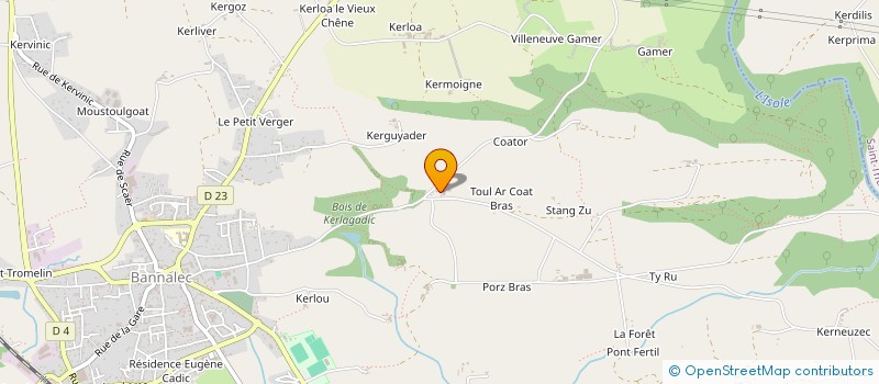 localisation de l'entreprise MADAME MARINA BOUGUENNEC  QUIMPERLE