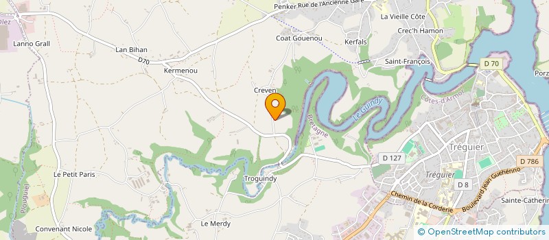 localisation de l'entreprise MADAME MARINA LE MERRER  PLOUGUIEL