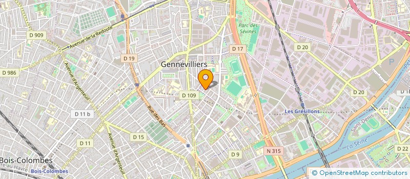 localisation de l'entreprise MADAME MARINA LEGER à GENNEVILLIERS