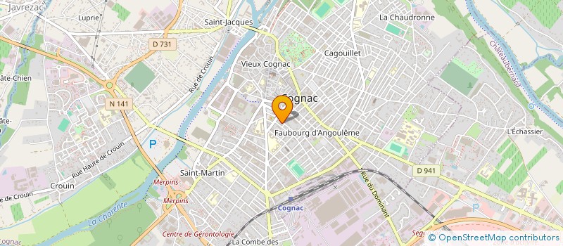 localisation de l'entreprise MADAME MARINE JEANMAIRE DIT CARTIER à COGNAC