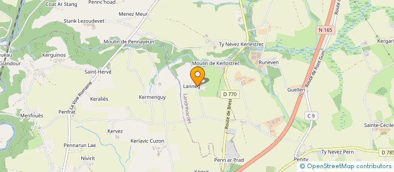 localisation de l'entreprise MADAME MARINE RAPHALEN  LANDREVARZEC