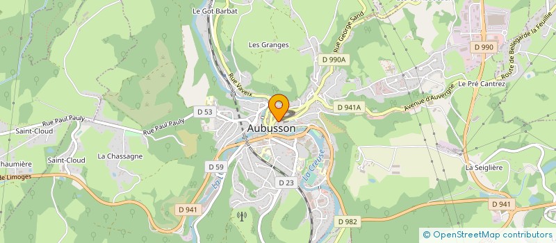 localisation de l'entreprise MADAME MARION BARBIER à AUBUSSON