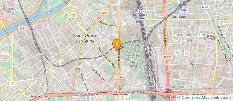 localisation de l'entreprise MADAME MARION VIRET à SAINT-OUEN-SUR-SEINE