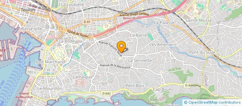 localisation de l'entreprise MADAME MARJOLAINE DUFOUR  TOULON