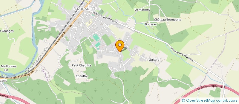 localisation de l'entreprise MADAME MARLENE MERIGUET  RAZAC-SUR-L'ISLE