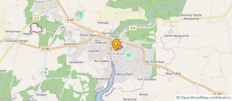 localisation de l'entreprise MADAME MARLENE MILLON  PONT-AVEN