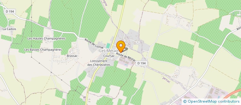 localisation de l'entreprise MADAME MARTHE MORILLERE  METAIRIES (LES)