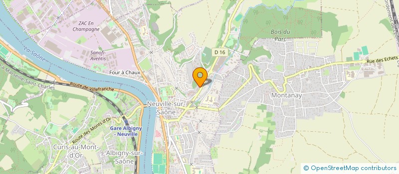 localisation de l'entreprise MADAME MARTINE BARON  NEUVILLE-SUR-SAONE