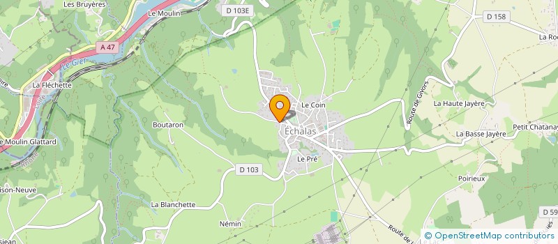 localisation de l'entreprise MADAME MARTINE CLAVEL  ECHALAS