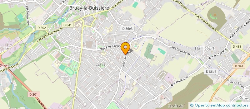 localisation de l'entreprise MADAME MARTINE COUVILLERS à BRUAY-LA-BUISSIERE