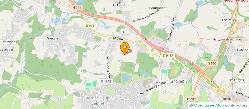 localisation de l'entreprise MADAME MARTINE GUYONNAUD à VERNEUIL-SUR-VIENNE