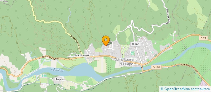 localisation de l'entreprise MADAME MARTINE HUGUES  SAINT-LAURENT-DU-PAPE