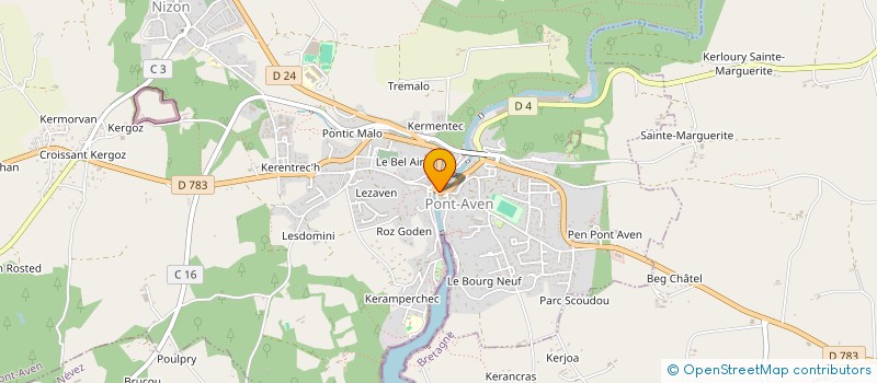 localisation de l'entreprise MADAME MARTINE KERNIN à PONT-AVEN