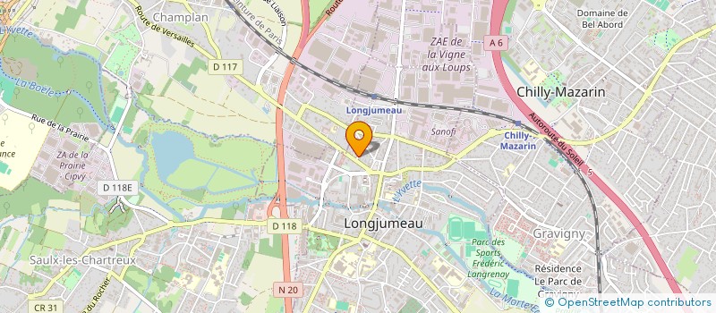 localisation de l'entreprise MADAME MARTINE LALANDE à LONGJUMEAU