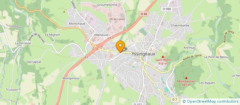 localisation de l'entreprise MADAME MARTINE PEYRACHE à YSSINGEAUX