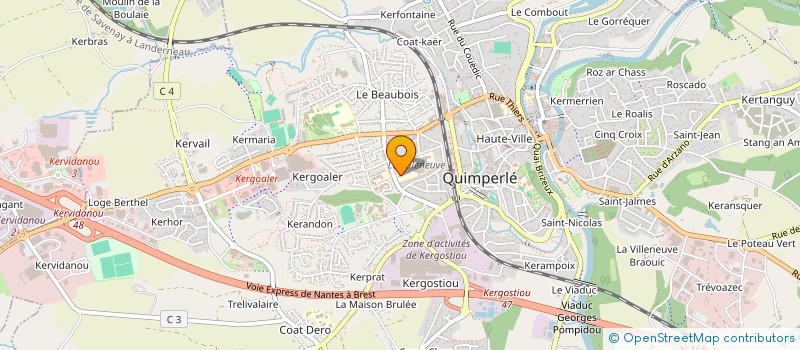 localisation de l'entreprise MADAME MARY VRIGNAUD  QUIMPERLE