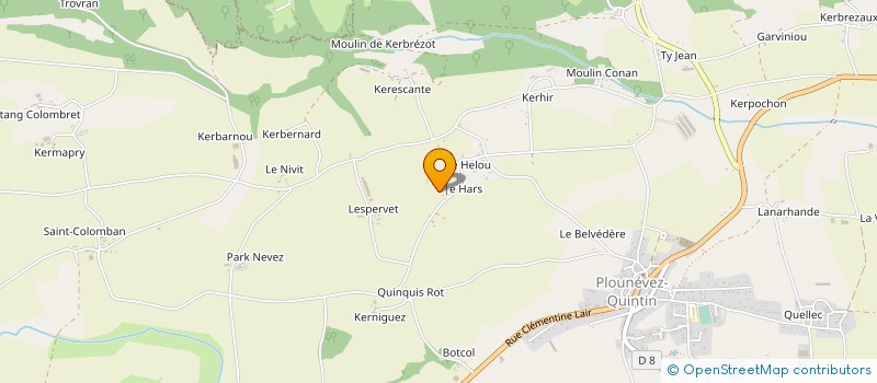 localisation de l'entreprise MADAME MARYANNICK LERATE à ROSTRENEN