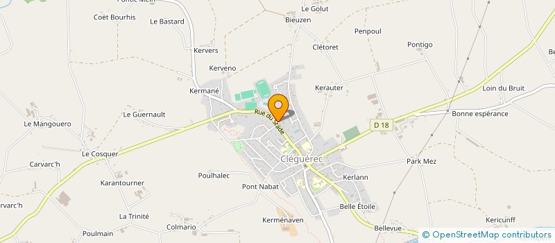 localisation de l'entreprise MADAME MARYLENE MARTIN  CLEGUEREC