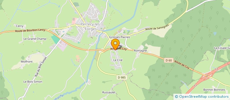 localisation de l'entreprise MADAME MARYLINE ANGELAND  PERRECY-LES-FORGES