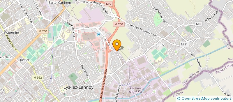 localisation de l'entreprise MADAME MARYLINE DEBUSSCHERE  LEERS