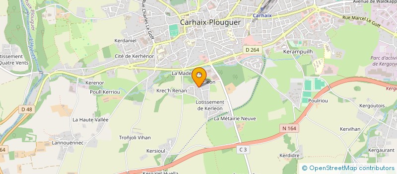 localisation de l'entreprise MADAME MARYLINE LEBOUCHER à CARHAIX-PLOUGUER