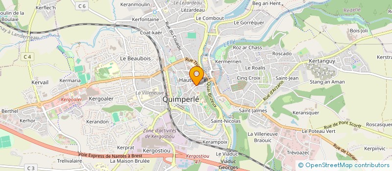 localisation de l'entreprise MADAME MARYSE NICOLE LE BEUX à QUIMPERLE