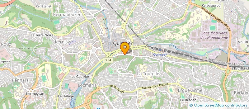 localisation de l'entreprise MADAME MARYSE THOMAS à QUIMPER
