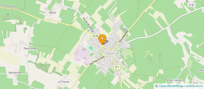localisation de l'entreprise MADAME MARYVONNE GUERIN à SEGONZAC