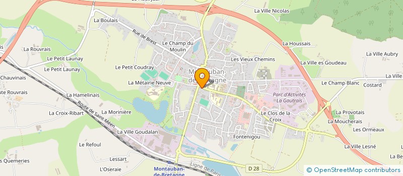 localisation de l'entreprise MADAME MARYVONNE UDIN  MONTAUBAN-DE-BRETAGNE