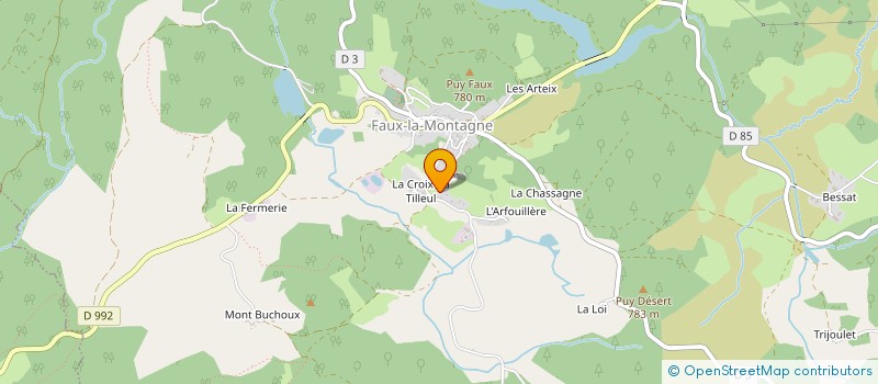 localisation de l'entreprise MADAME MELINDA BRUNDET à FAUX LA MONTAGNE