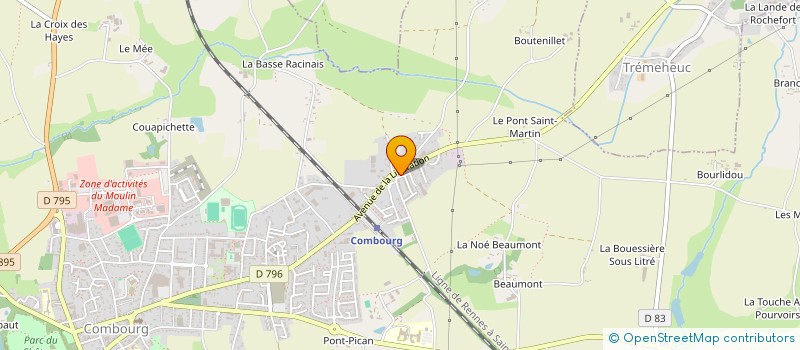 localisation de l'entreprise MADAME MELISSA LEFRANCOIS à COMBOURG