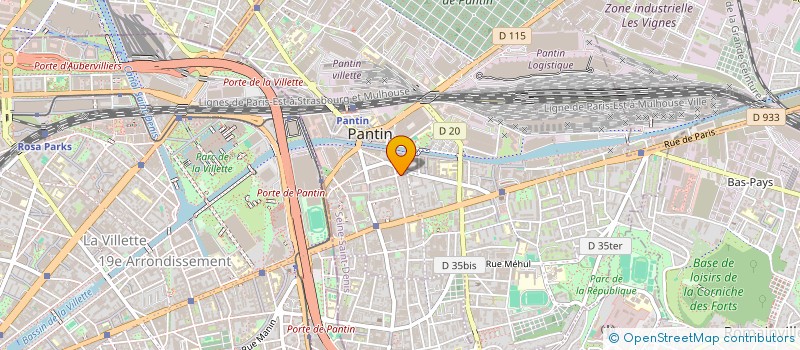 localisation de l'entreprise MADAME MERYEM ERROUGUI à PANTIN