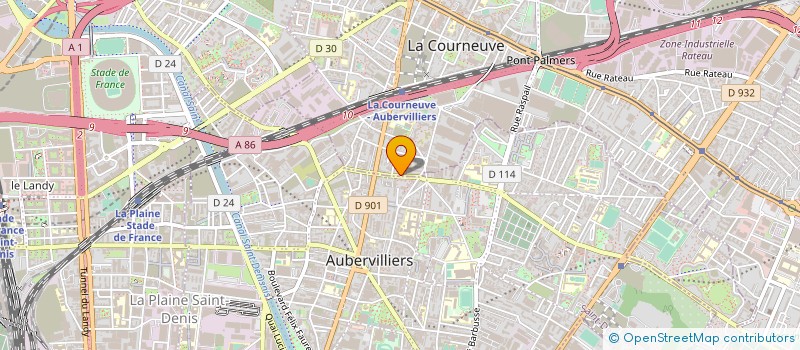localisation de l'entreprise MADAME MICHELE AUBIN à LA COURNEUVE