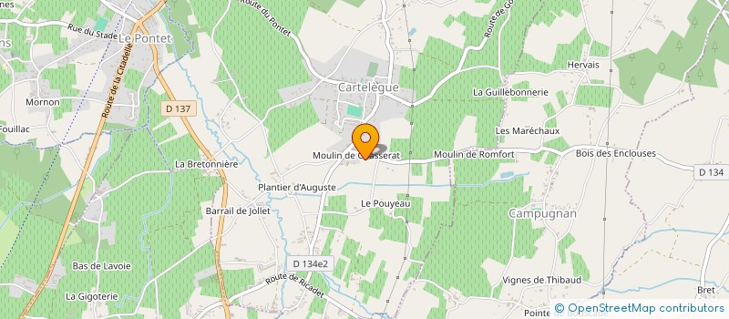 localisation de l'entreprise MADAME MICHELE BOUYE  CARTELEGUE