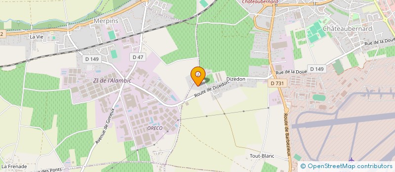 localisation de l'entreprise MADAME MICHELE DUCOURET à CHATEAUBERNARD