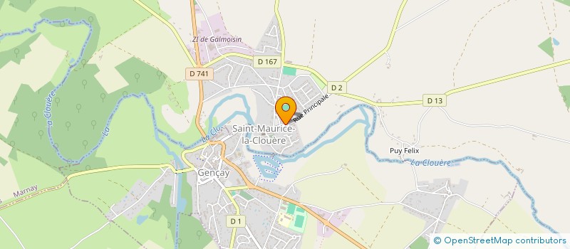 localisation de l'entreprise MADAME MIREILLE GUELLERIN  SAINT-MAURICE-LA-CLOUERE