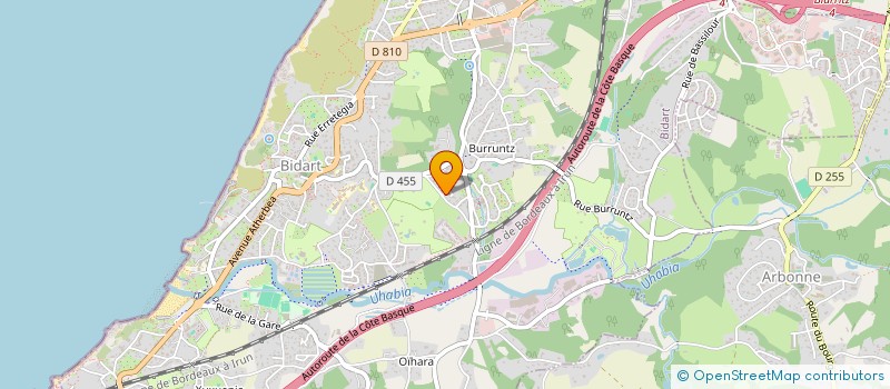 localisation de l'entreprise MADAME MIREILLE LEBON  BIDART