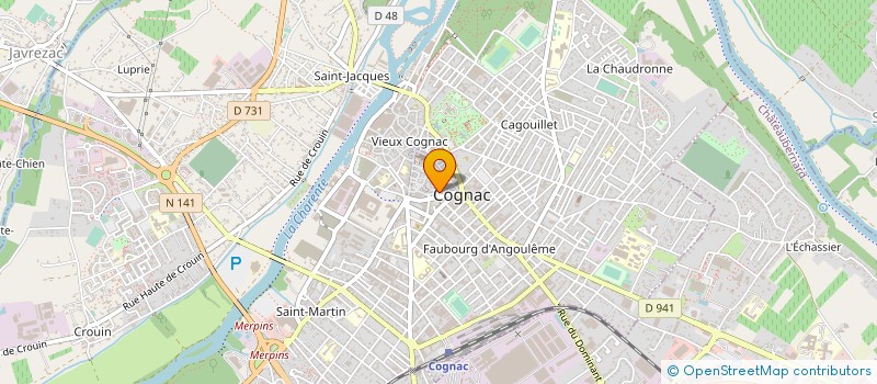 localisation de l'entreprise MADAME MONIQUE BRUGEROLLE à COGNAC