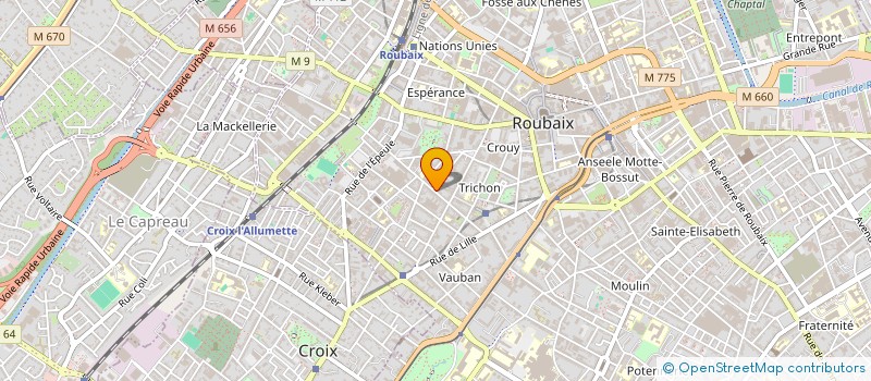localisation de l'entreprise MADAME MONIQUE BRUN à ROUBAIX