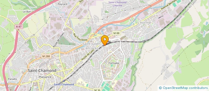 localisation de l'entreprise MADAME MONIQUE COTE  SAINT-CHAMOND