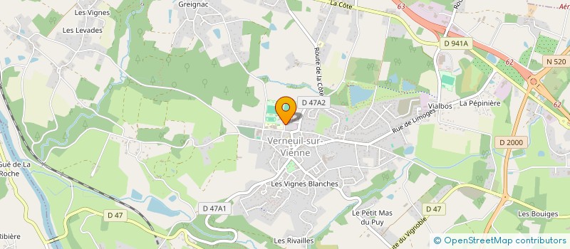 localisation de l'entreprise MADAME MONIQUE COUDERC à VERNEUIL-SUR-VIENNE