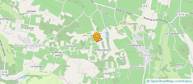 localisation de l'entreprise MADAME MONIQUE DEFAYE  RAZAC-DE-SAUSSIGNAC