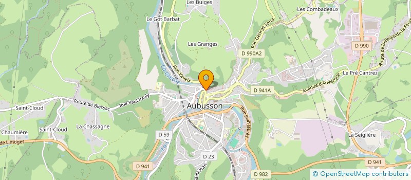localisation de l'entreprise MADAME MONIQUE DUBOIS à AUBUSSON