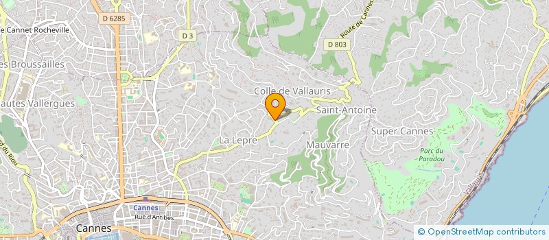 localisation de l'entreprise MADAME MONIQUE GENTIANE à CANNES