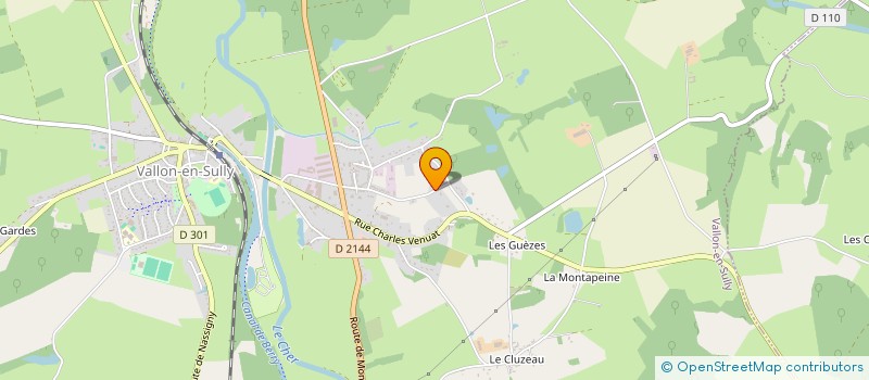 localisation de l'entreprise MADAME MONIQUE GUILLAUME à VALLON-EN-SULLY