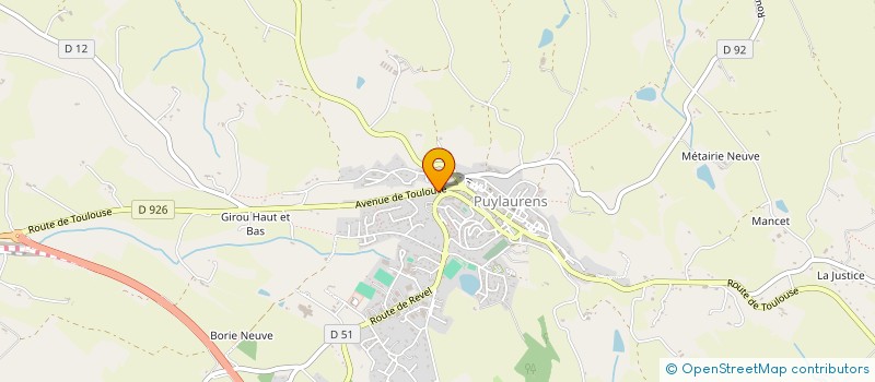 localisation de l'entreprise MADAME MONIQUE JULLIE  PUYLAURENS